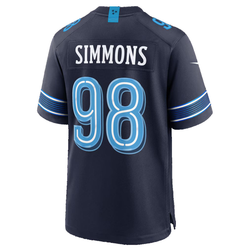 T.Titans #98 Jeffery Simmons Navy 2026 Rivalries Collection Game Jersey Thaam