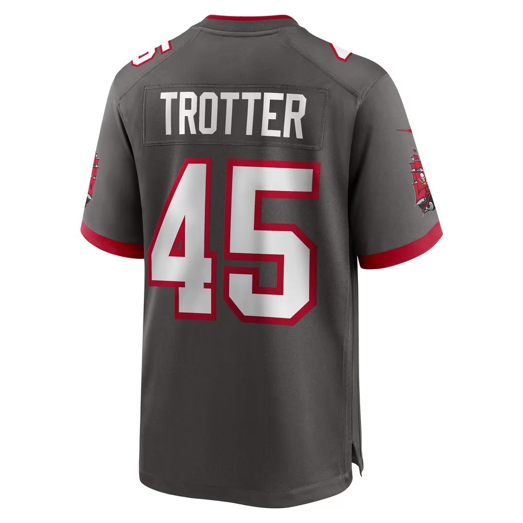 TB.Buccaneers #45 Josiah Trotter Pewter Alternate Game Football jersey Thaam