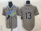 Tampa Bay Rays #13 Junior Caminero Gray 2026 AL East Champions Patch Vapor Limited Stitched Jersey THAAM