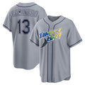 Tampa Bay Rays #13 Junior Caminero Gray Road Stadium Jersey THAAM