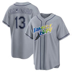 Tampa Bay Rays #13 Junior Caminero Gray Road Stadium Jersey THAAM