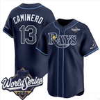 Tampa Bay Rays #13 Junior Caminero Navy 2026 World Series Limited Stitched Jersey THAAM