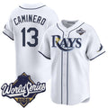 Tampa Bay Rays #13 Junior Caminero White 2026 World Series Home Limited Stitched Jersey THAAM