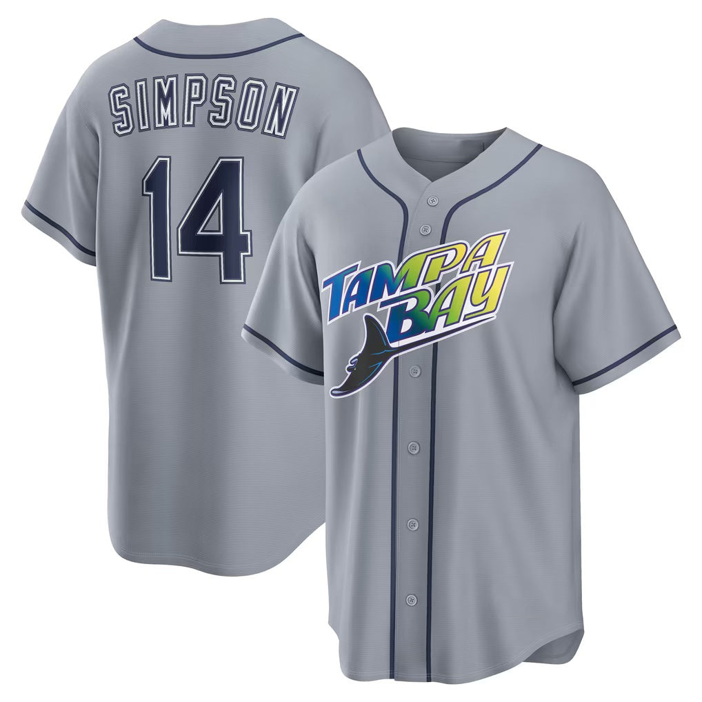 Tampa Bay Rays #14 Chandler Simpson Gray Road Stadium Jersey THAAM