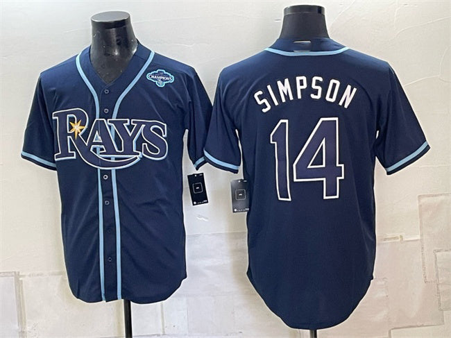 Tampa Bay Rays #14 Chandler Simpson Navy 2026 AL East Champions Patch Vapor Limited Stitched Jersey THAAM
