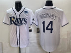 Tampa Bay Rays #14 Chandler Simpson White Gray 2026 AL East Champions Patch Vapor Limited Stitched Jersey THAAM