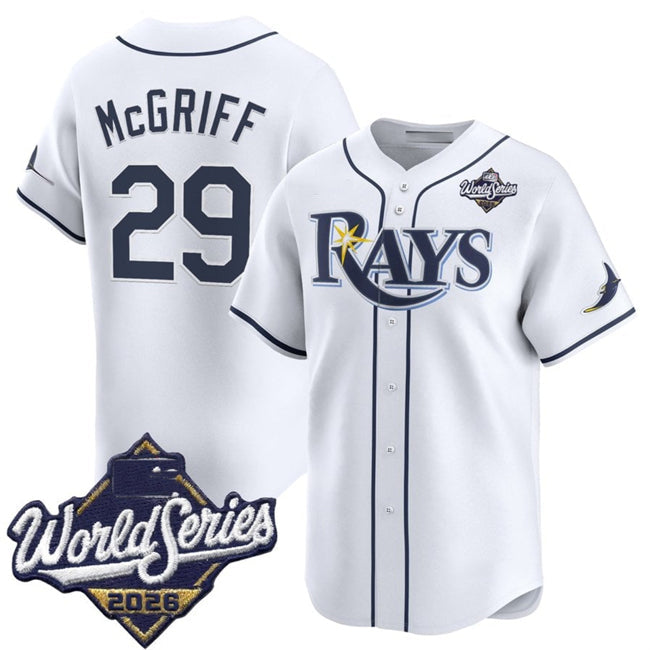 Tampa Bay Rays #29 Fred McGriff White 2026 World Series Home Limited Stitched Jersey THAAM