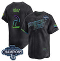 Tampa Bay Rays #2 Yandy D¨ªaz Charcoal 2026 AL East Champions Patch City Connect Limited Stitched Jersey THAAM