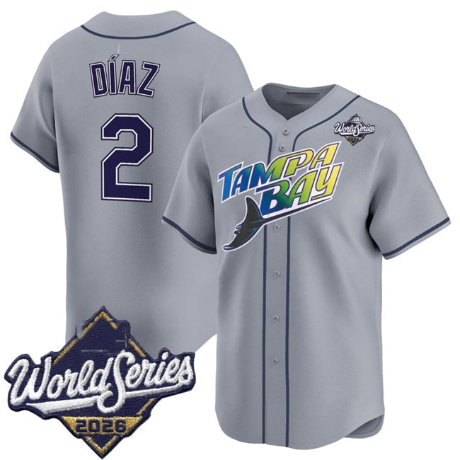 Tampa Bay Rays #2 Yandy D¨ªaz Grey 2026 World Series Limited Stitched Jersey THAAM