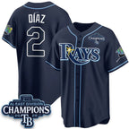 Tampa Bay Rays #2 Yandy D¨ªaz Navy 2026 AL East Champions Patch Limited Stitched Jersey THAAM