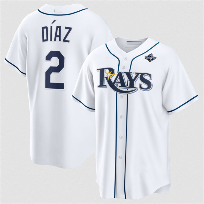 Tampa Bay Rays #2 Yandy D¨ªaz White 2026 World Series Home Cool Stitched Jersey THAAM