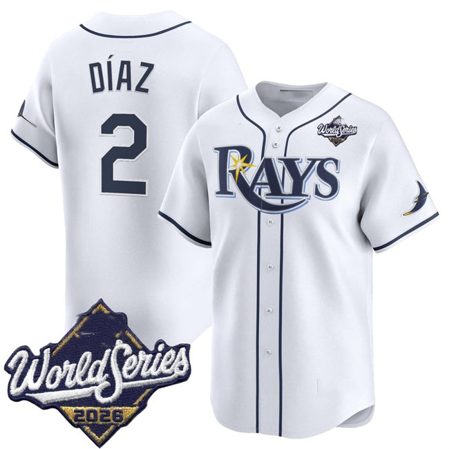 Tampa Bay Rays #2 Yandy D¨ªaz White 2026 World Series Home Limited Stitched Jersey THAAM