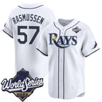 Tampa Bay Rays #57 Drew Rasmussen White 2026 World Series Home Limited Stitched Jersey THAAM