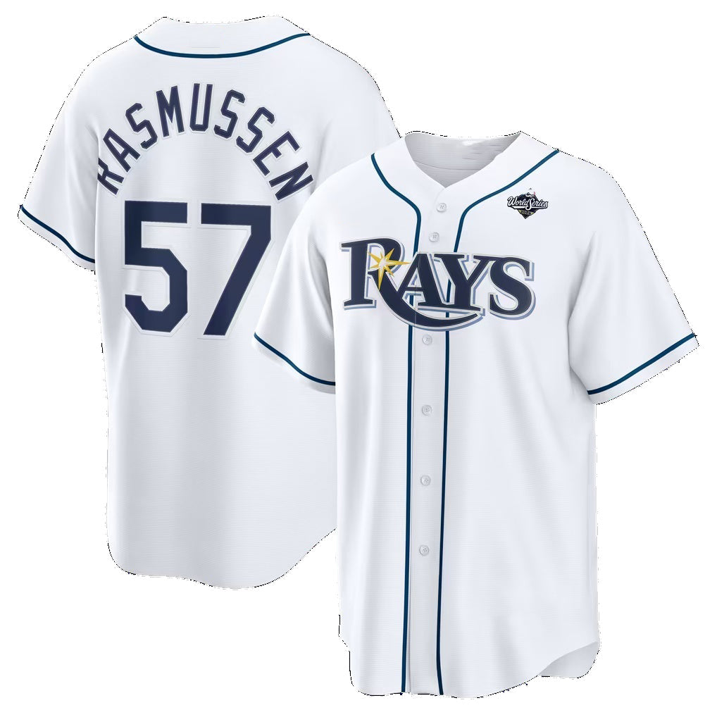 Tampa Bay Rays #57 Drew Rasmussen White 2026 World Series Home Replica Jersey THAAM