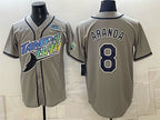 Tampa Bay Rays #8 Jonathan Aranda Gray 2026 AL East Champions Patch Vapor Limited Stitched Jersey THAAM