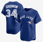 Toronto Blue Jays #34 Kevin Gausman Royal 50th Anniversary Alternate Replica Jersey THAAM