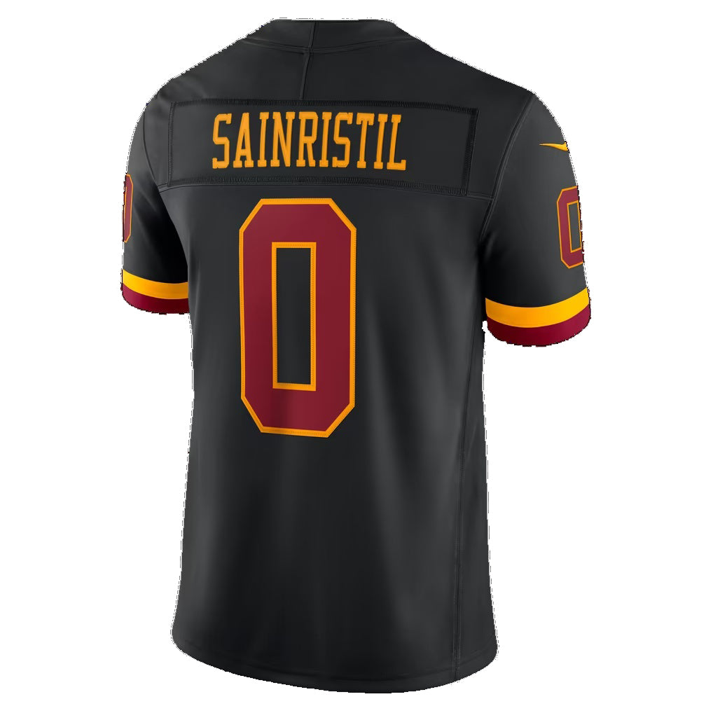 W.Commanders #0 Mike Sainristil Black Alternate Vapor F.U.S.E. Stitched Limited Football jersey Thaam