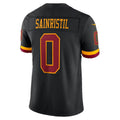 W.Commanders #0 Mike Sainristil Black Alternate Vapor F.U.S.E. Stitched Limited Football jersey Thaam