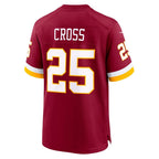 W.Commanders #25 Nick Cross Burgundy Team Game Jersey THAAM