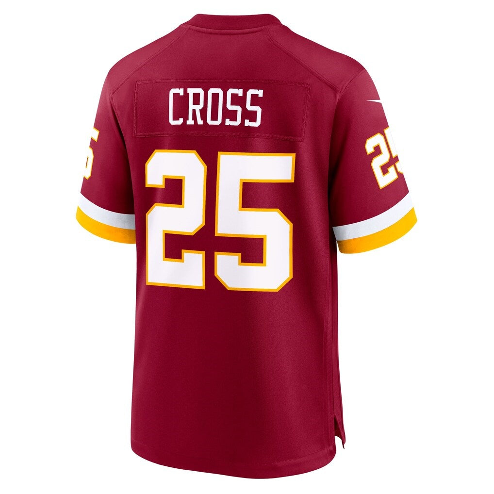 W.Commanders #25 Nick Cross Burgundy Team Game Jersey THAAM