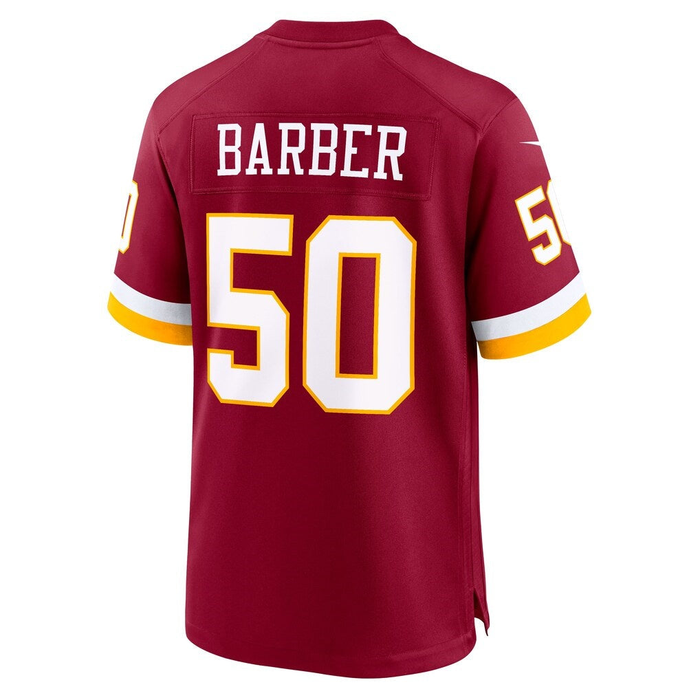 W.Commanders #50 Ricky Barber Burgundy Team Game Jersey THAAM