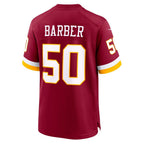W.Commanders #50 Ricky Barber Burgundy Team Game Jersey THAAM