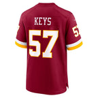 W.Commanders #57 Austin Keys Burgundy Team Game Jersey THAAM