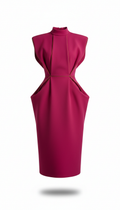 Fuchsia Architectural Midi Dress