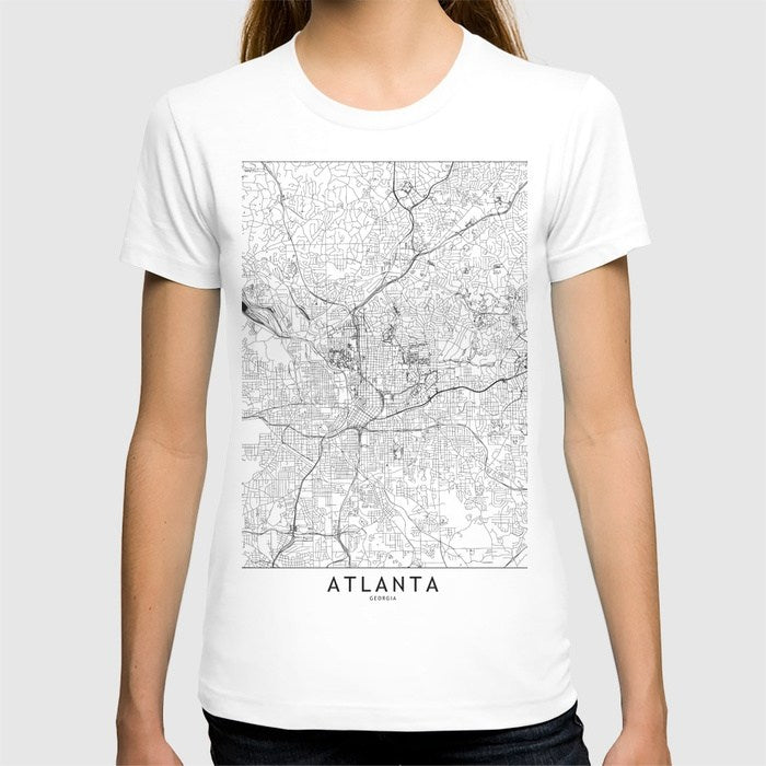 atlanta-white-map T-Shirts