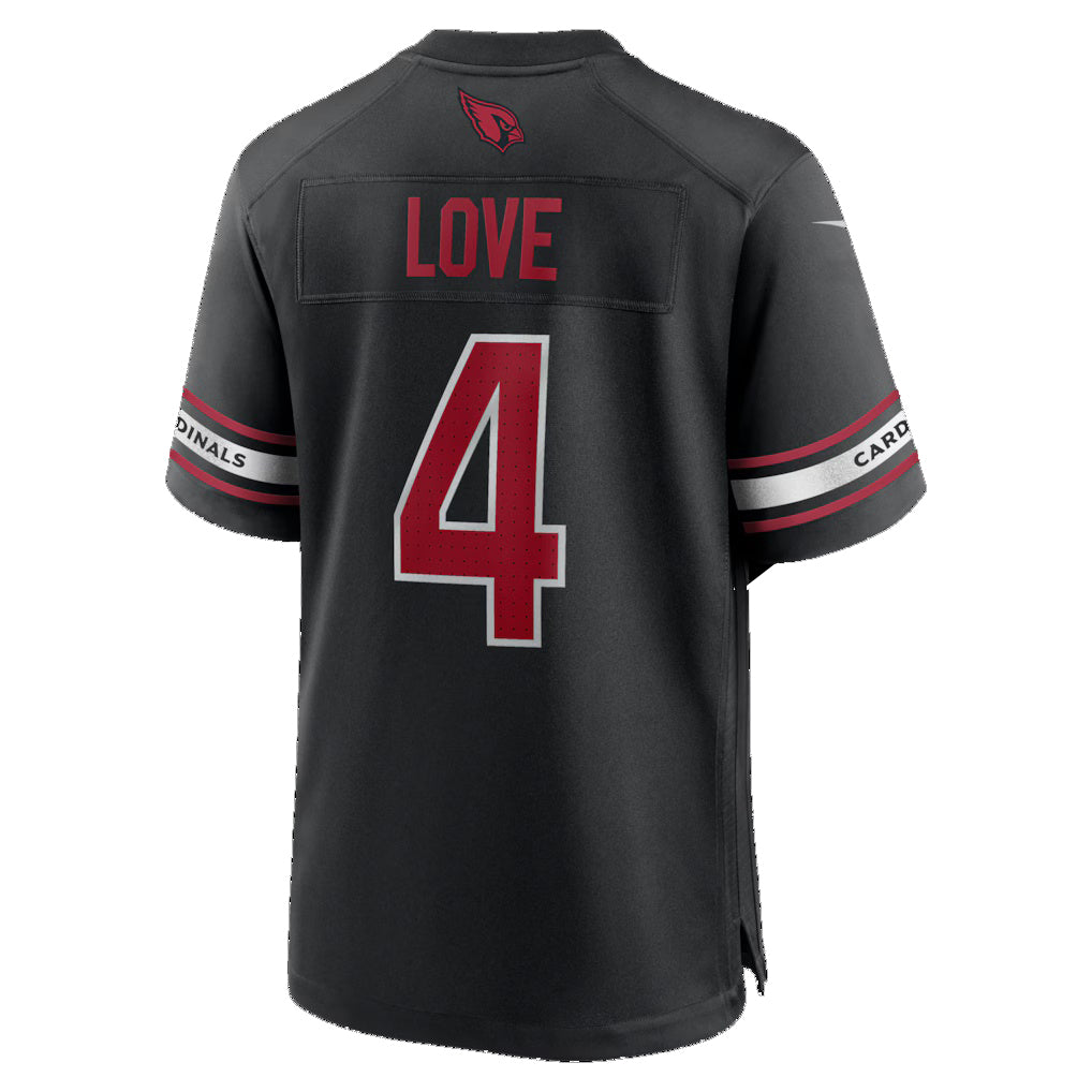 A.Cardinals #4 Jeremiyah Love Black Thaam Alternate Game Player Jersey